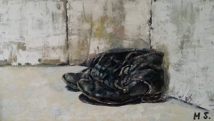 Old Antique Leather Black Shoes