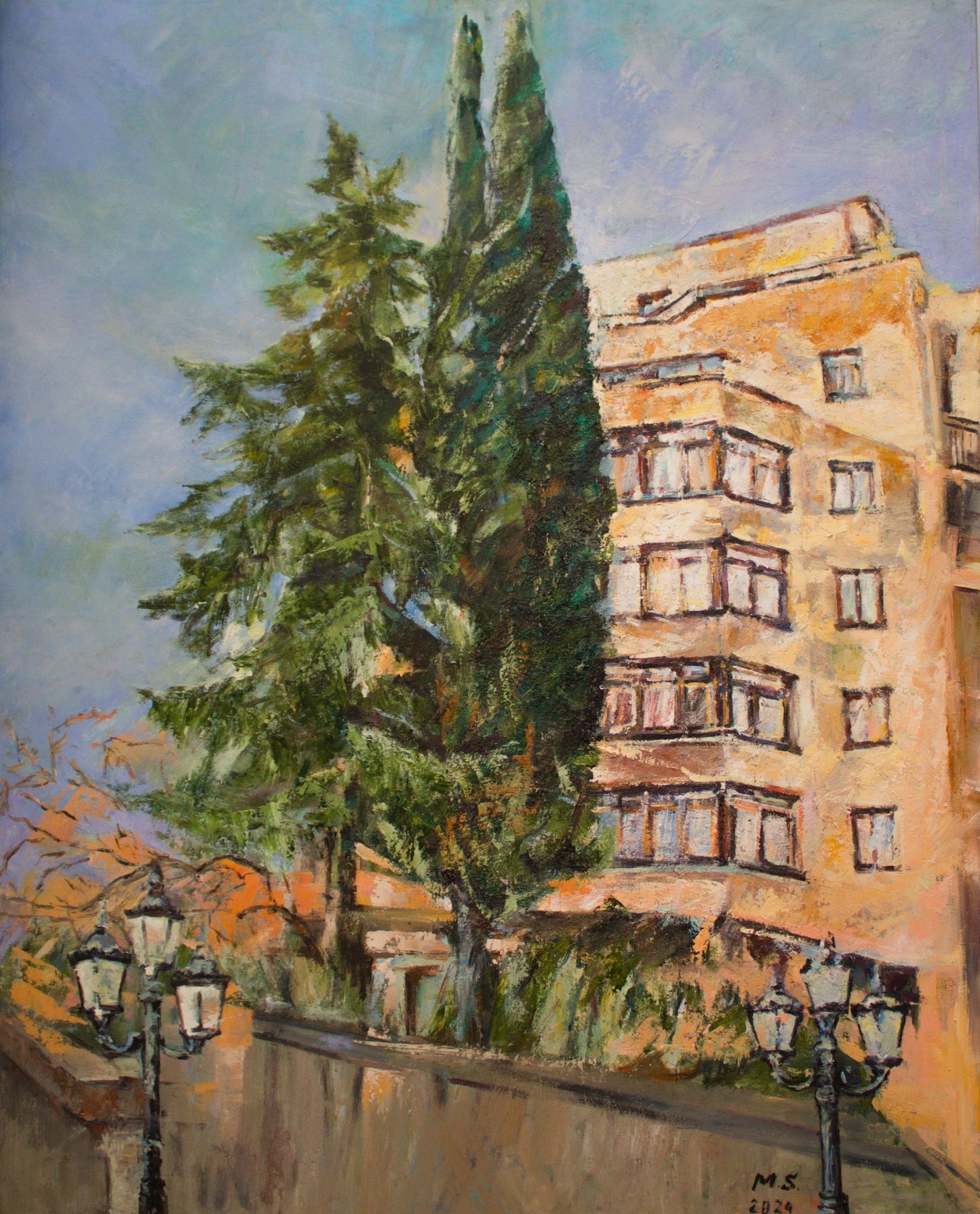 Big Trees covering a new Large Building