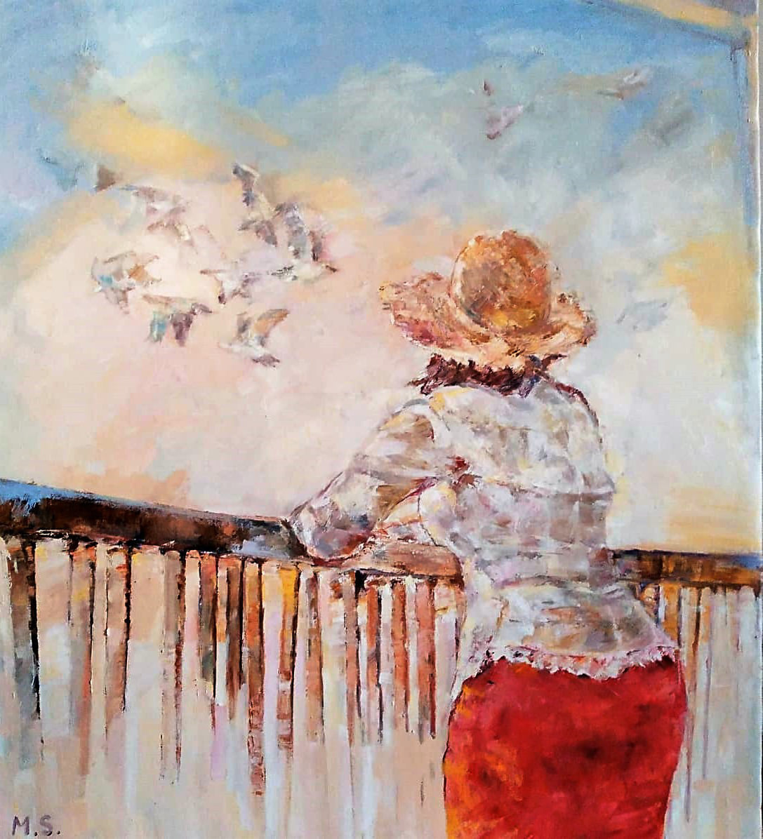 Miriam Sologashvili the Artist on Balcony