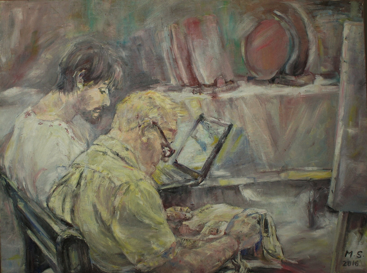 Two Men in Library