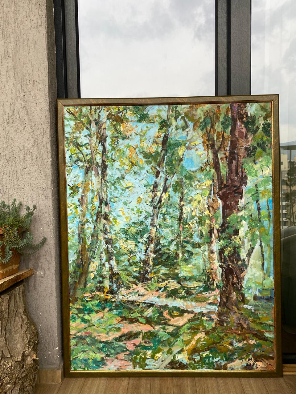 Whispers of the Forest – Luxurious Oil Painting of Enchanted Trees