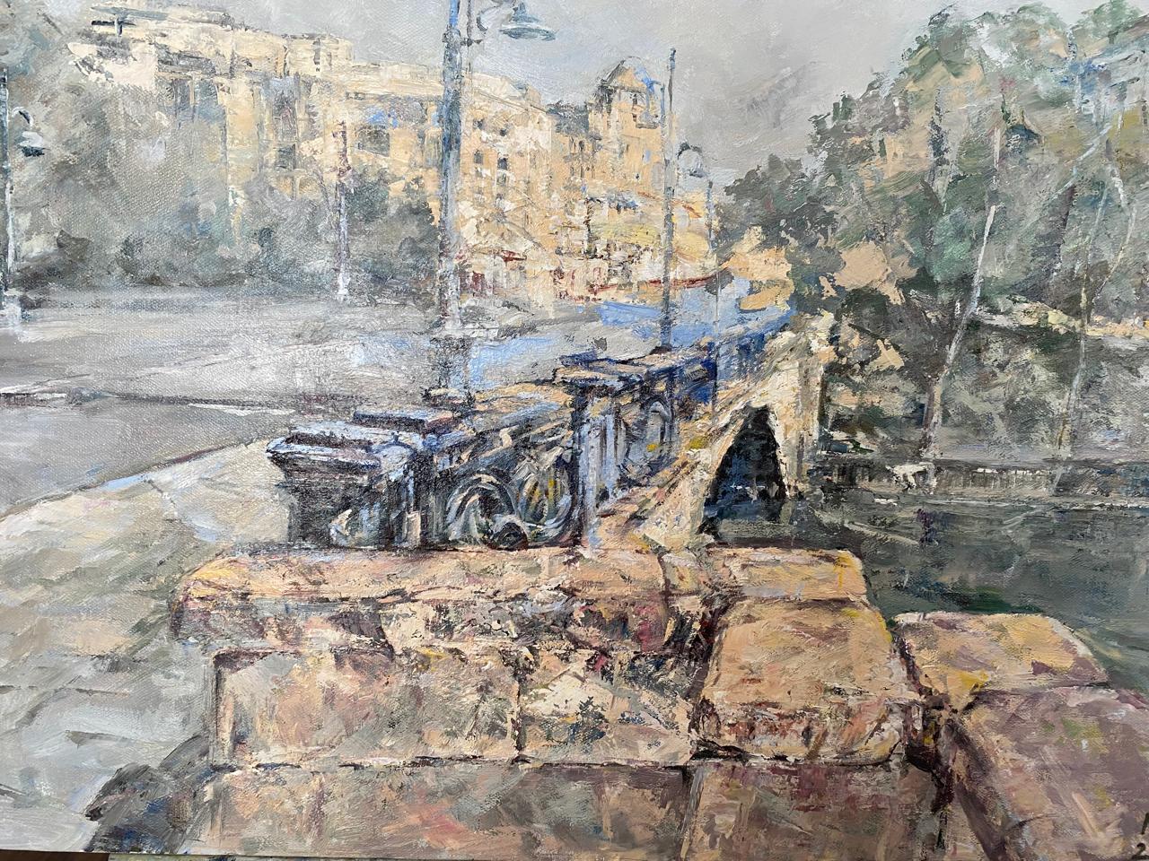 Elegance of the Central Bridge – Luxurious Oil Painting on Canvas