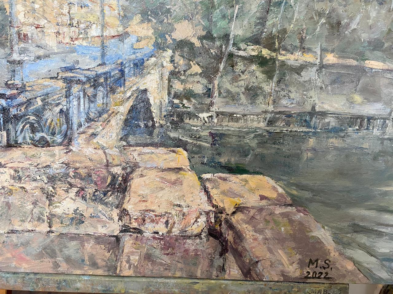 Elegance of the Central Bridge – Luxurious Oil Painting on Canvas