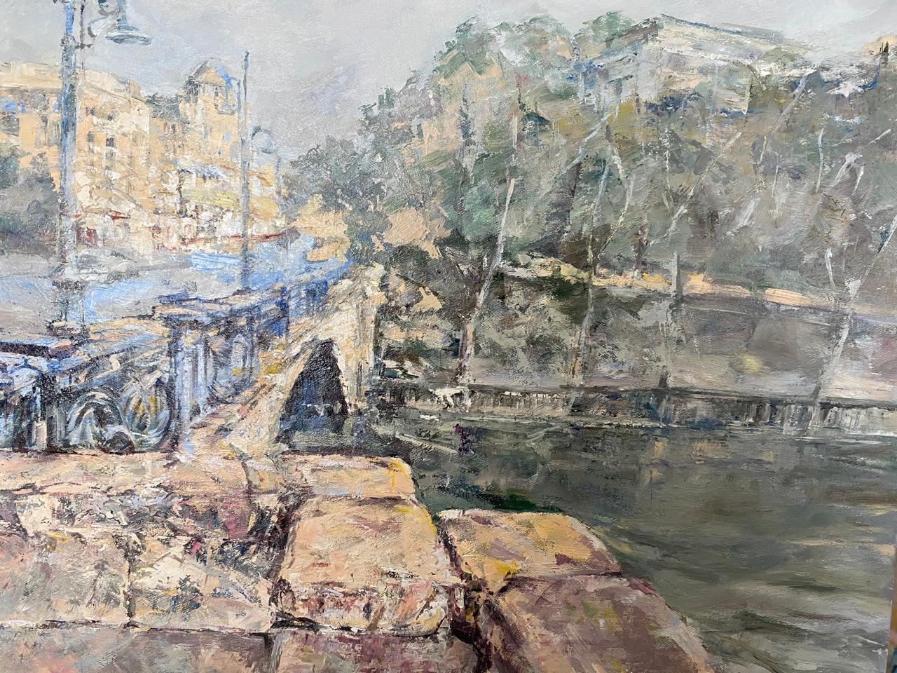 Elegance of the Central Bridge – Luxurious Oil Painting on Canvas