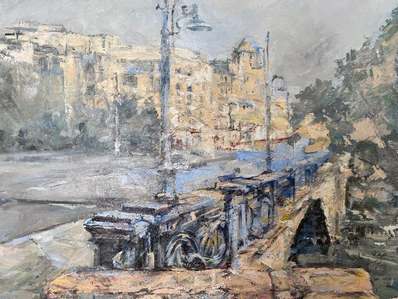 Elegance of the Central Bridge – Luxurious Oil Painting on Canvas