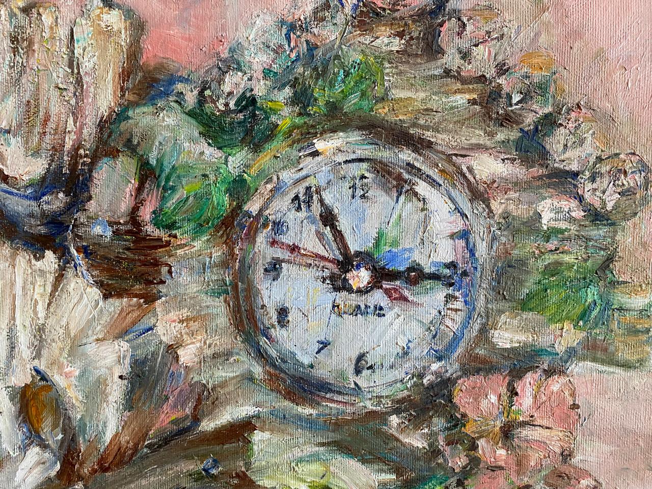 Luxurious Impressionist Painting of an Antique Watch