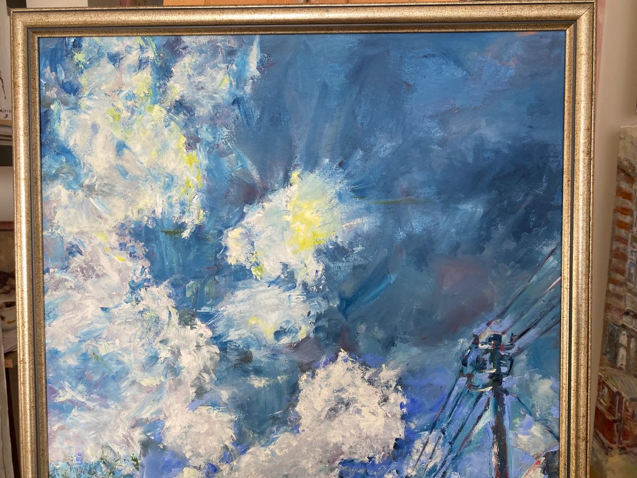 Majestic Skies – Luxurious Oil Painting of Big White Clouds