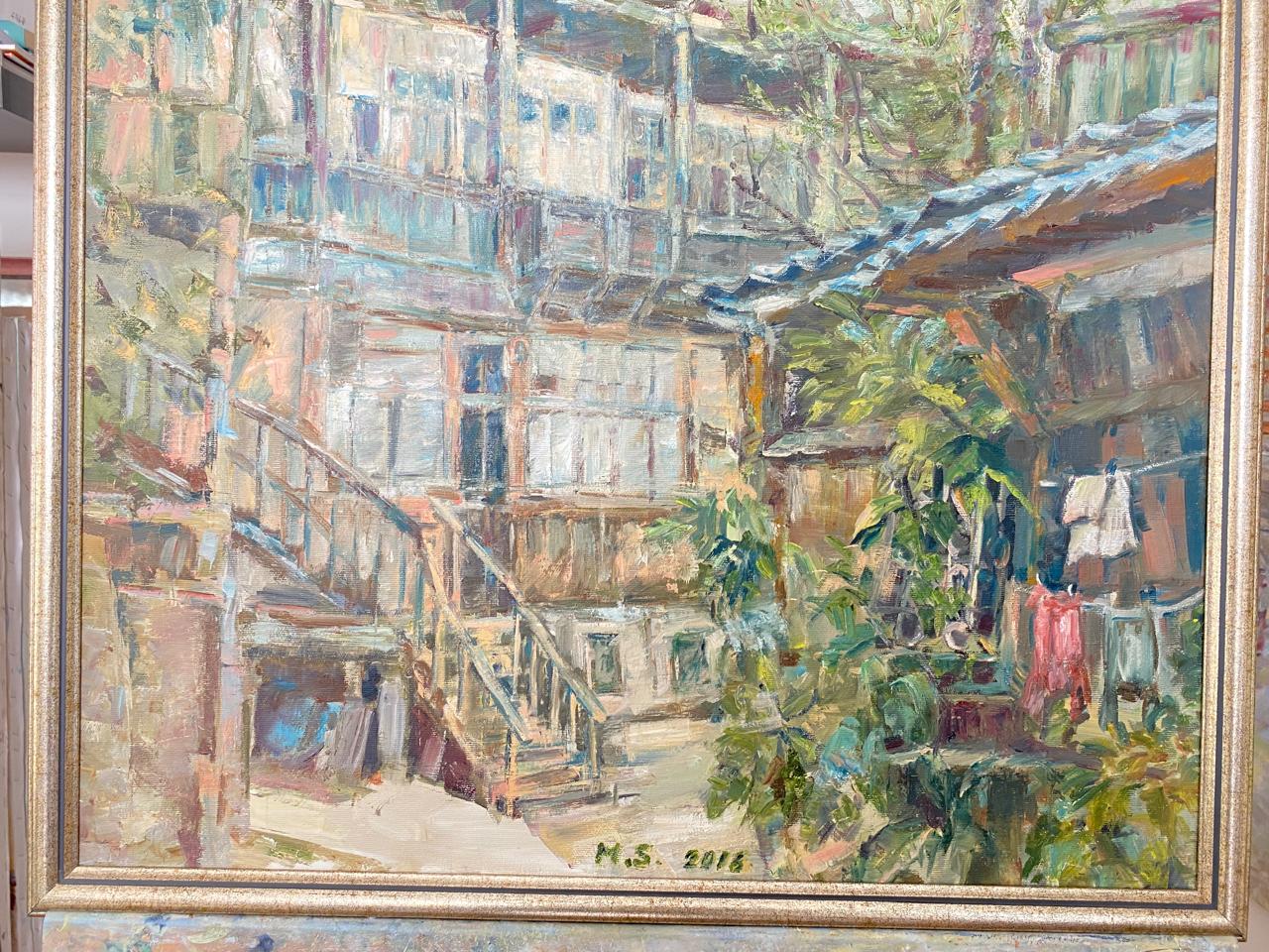 Charming Heritage – Luxurious Oil Painting of Old Tbilisi Houses
