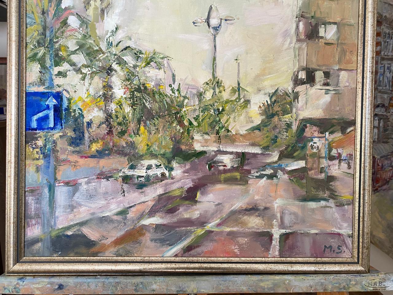 City Central Lights – Premium Impressionist Oil Painting of Urban Nightscape