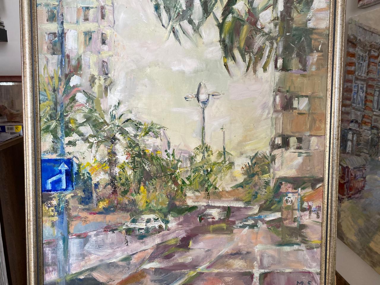 City Central Lights – Premium Impressionist Oil Painting of Urban Nightscape